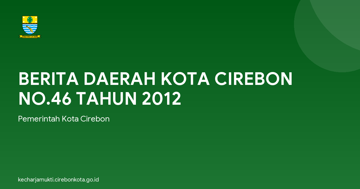 BERITA DAERAH KOTA CIREBON NO.46 TAHUN 2012