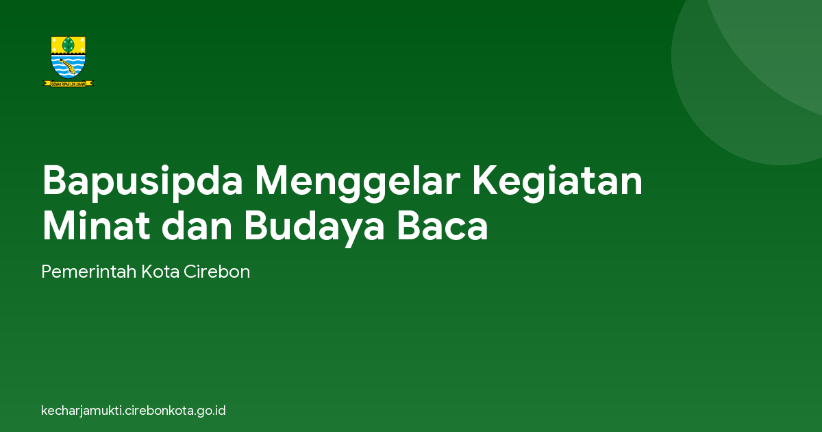Bapusipda Menggelar Kegiatan Minat dan Budaya Baca