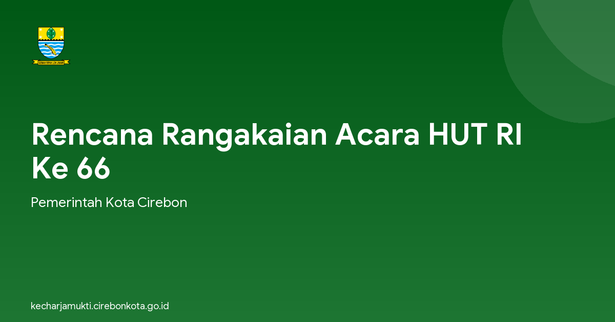 Rencana Rangakaian Acara HUT RI Ke 66