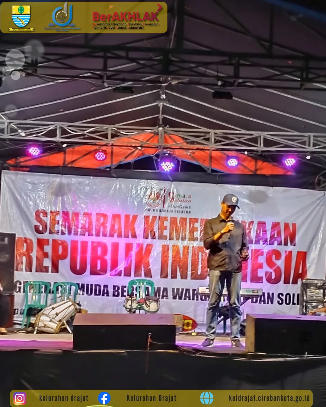 Daniar Rinaldy, Lurah Drajat menghadiri langsung malam puncak perayaan HUT RI di RW 08 Simaja Selatan