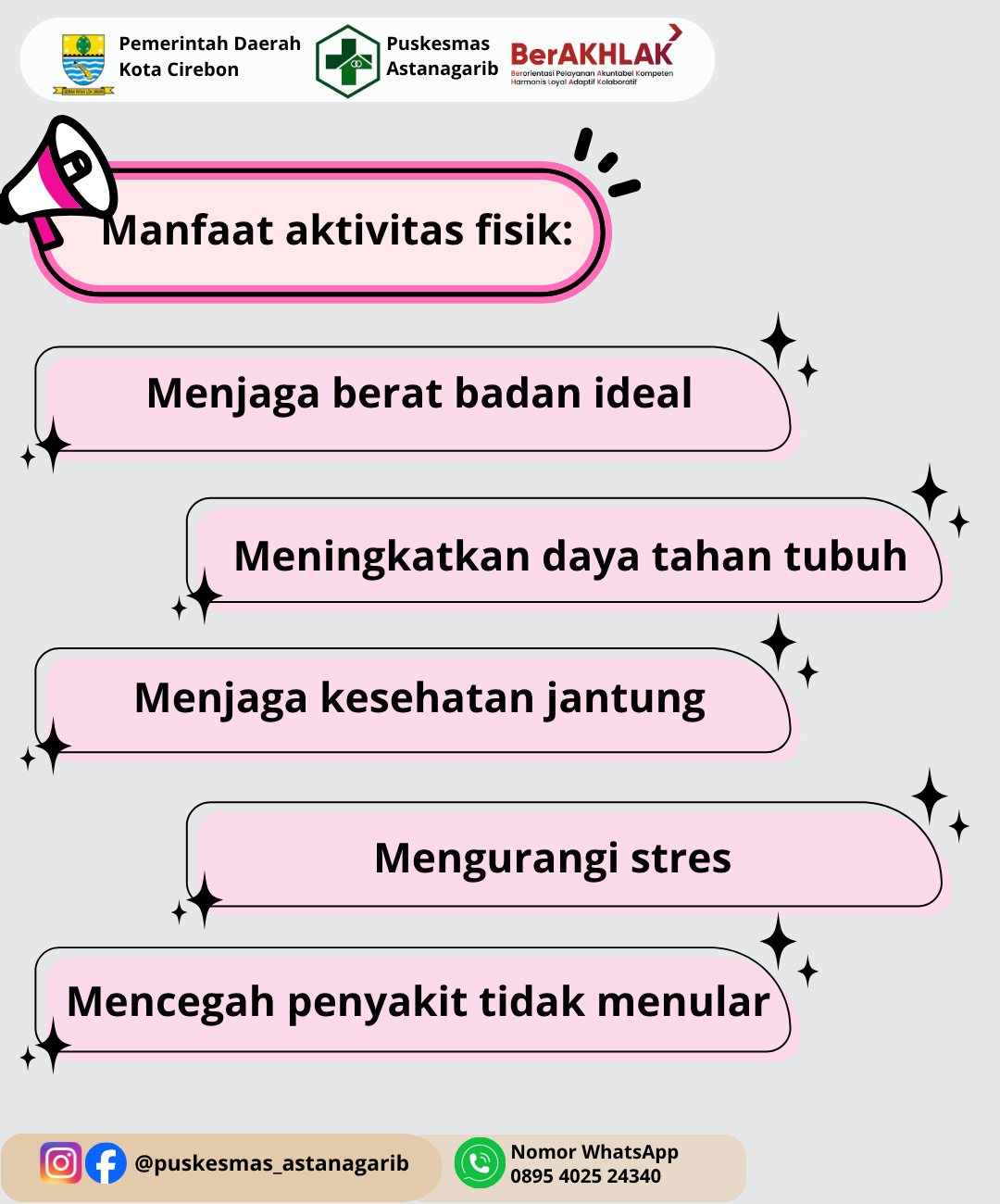Manfaat Aktivitas Fisik
"Aktivitas Fisik Minimal 30 Menit Setiap Hari"