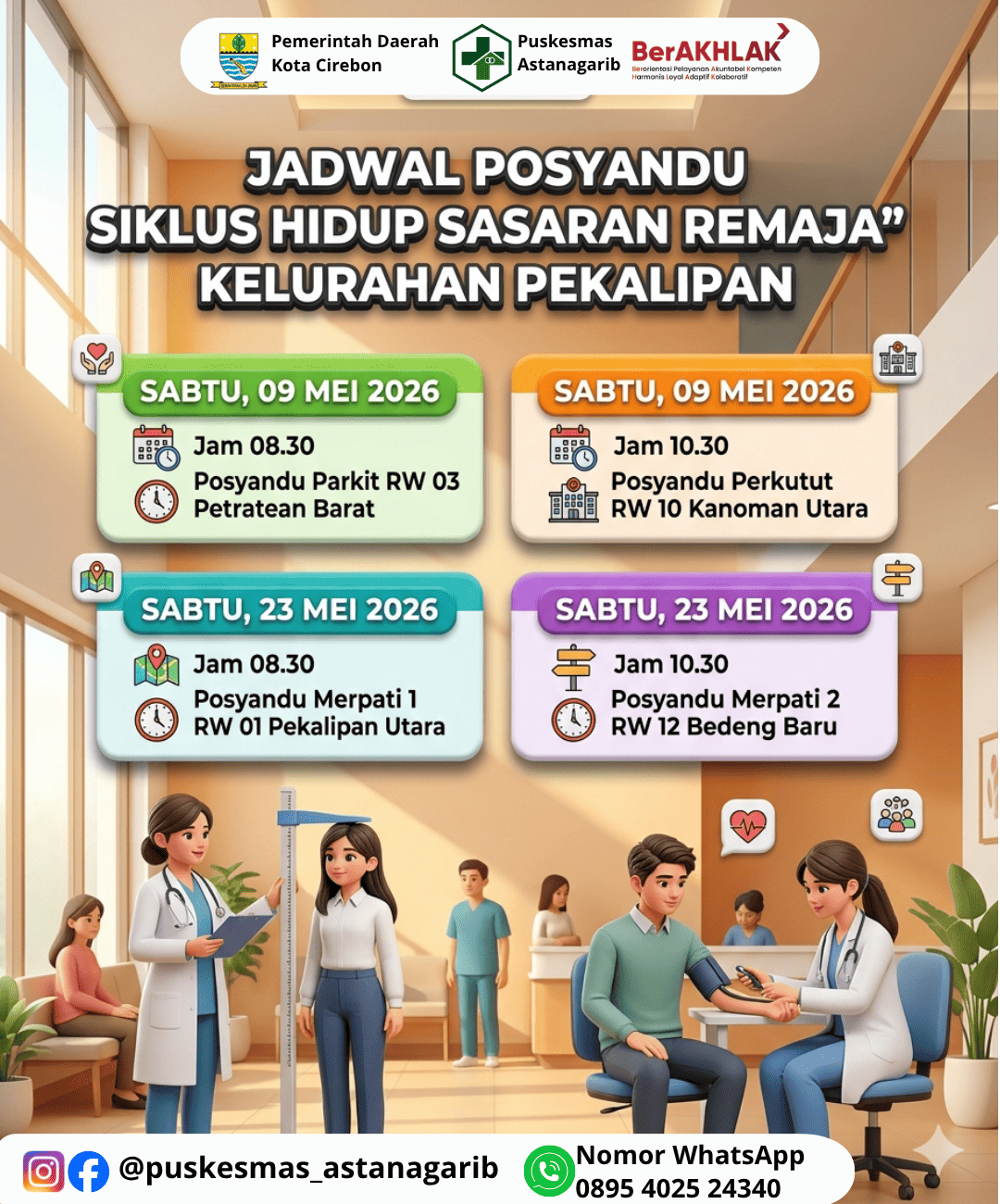 Jadwal Posyandu Siklus Hidup Sasaran Remaja Bulan Mei 2026