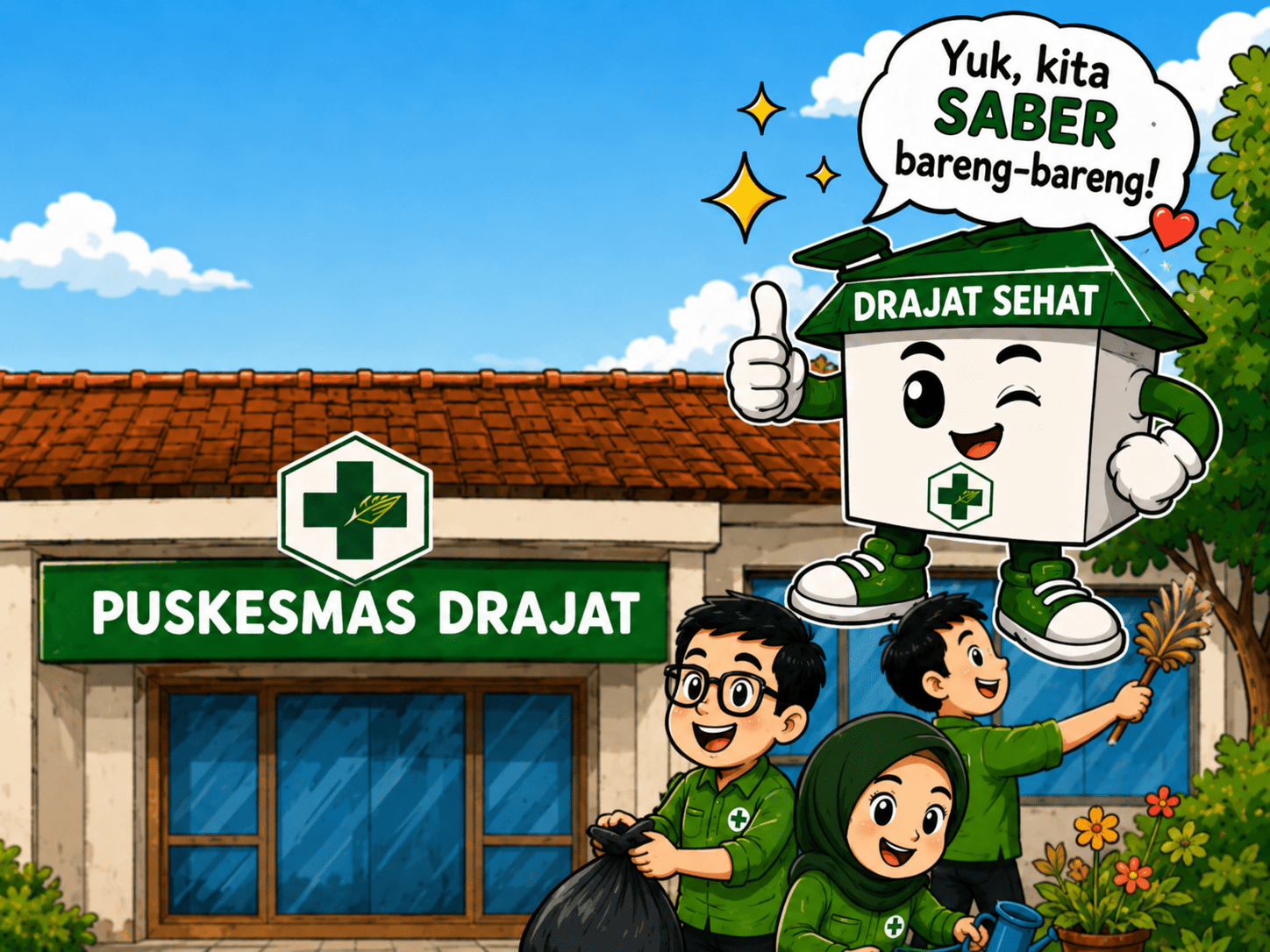 SABER: GERAKAN  SABTU BERSIH YANG MENGUBAH BUDAYA KERJA DI PUSKESMAS DRAJAT