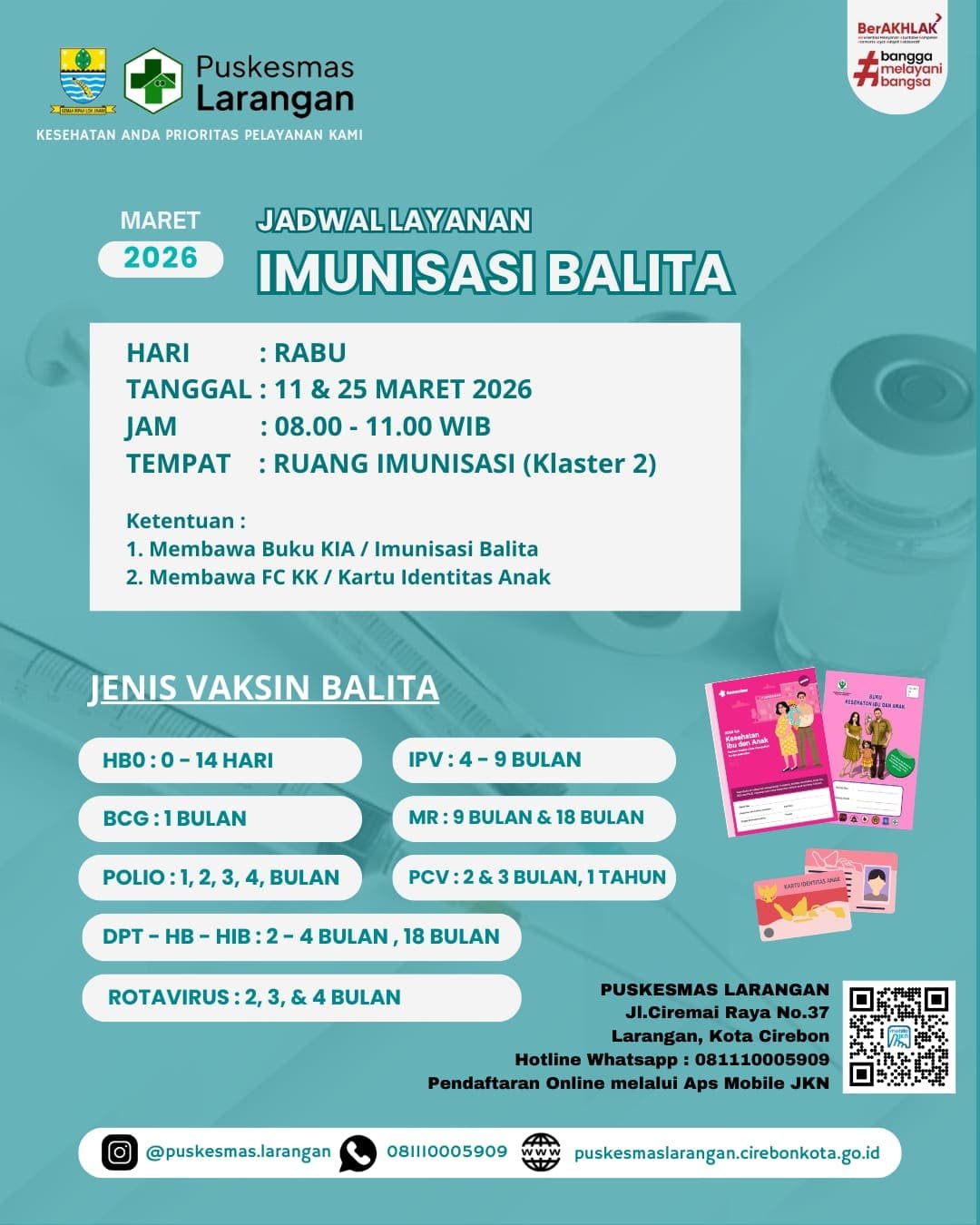 Jadwal Imunisasi Balita Usia 0-24 Bulan