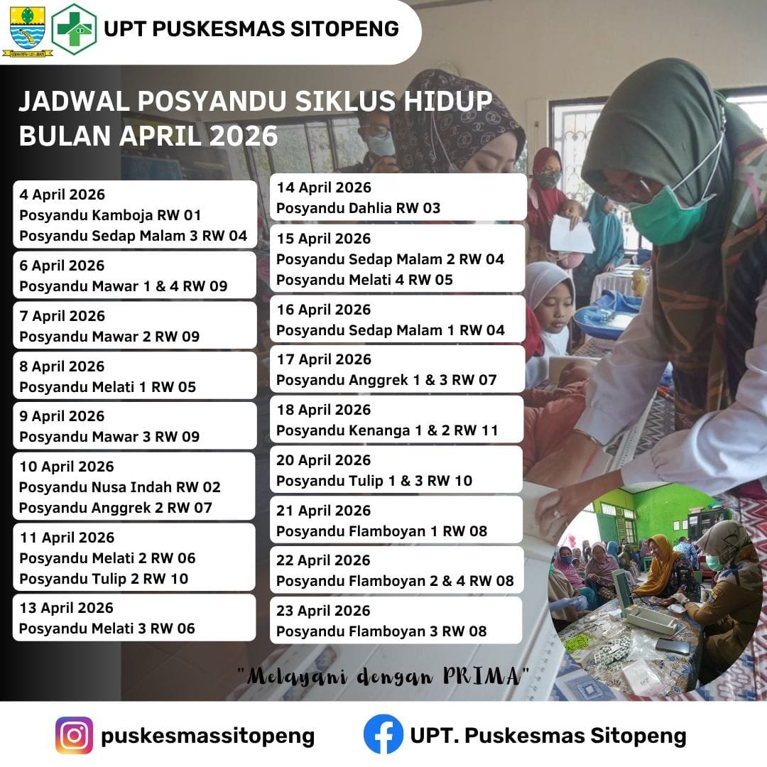 JADWAL POSYANDU BULAN APRIL