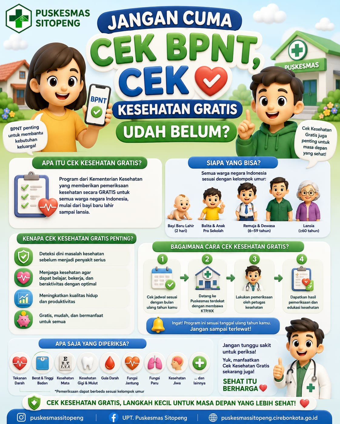 Jangan cuma cek BPNT cek kesehatan gratis udah belum